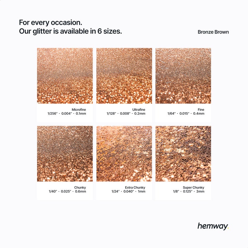Hemway Glitter for Resin Bronze Brown Metallic Crystals for Epoxy Craft Flakes Tumblers Wax Melt 500g / 17.06oz - Image 3